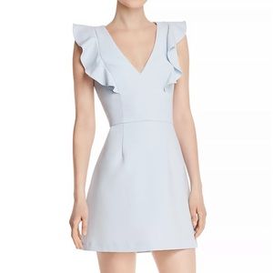 French Connection Whispered Ruffle V Neck Mini Dress